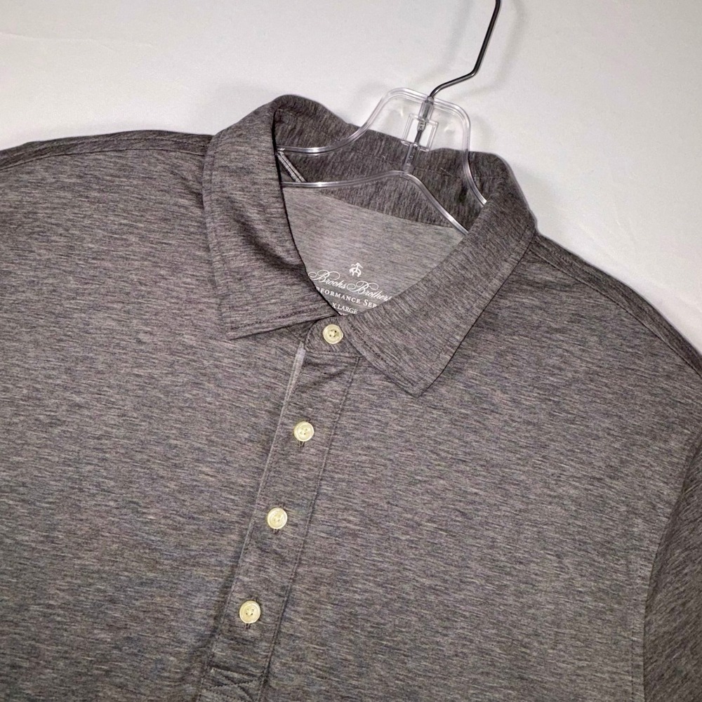 Brooks Brothers Performance Series Gray Supima Cotton Polo Shirt Mens XL